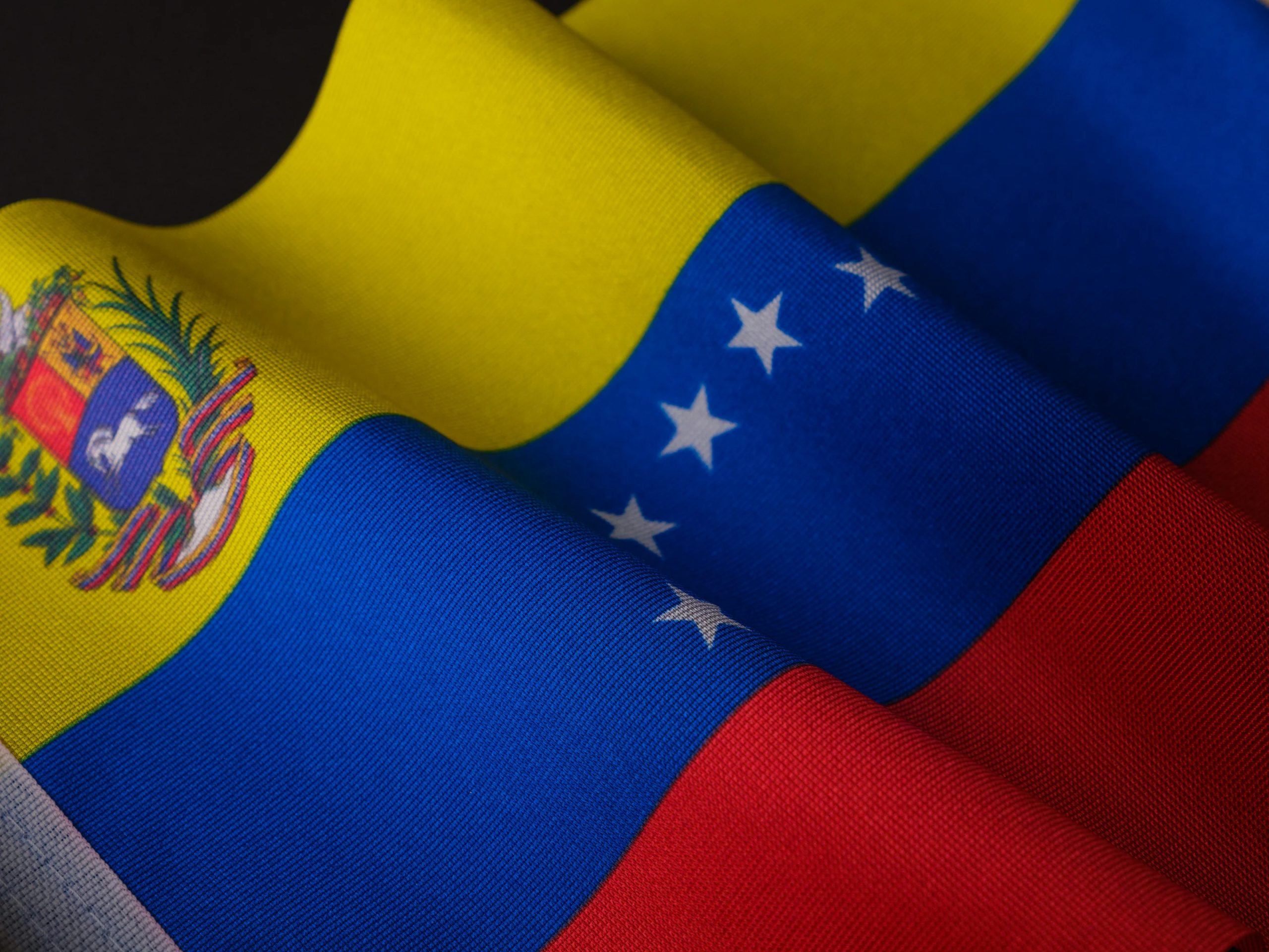 The national flag of Venezuela.