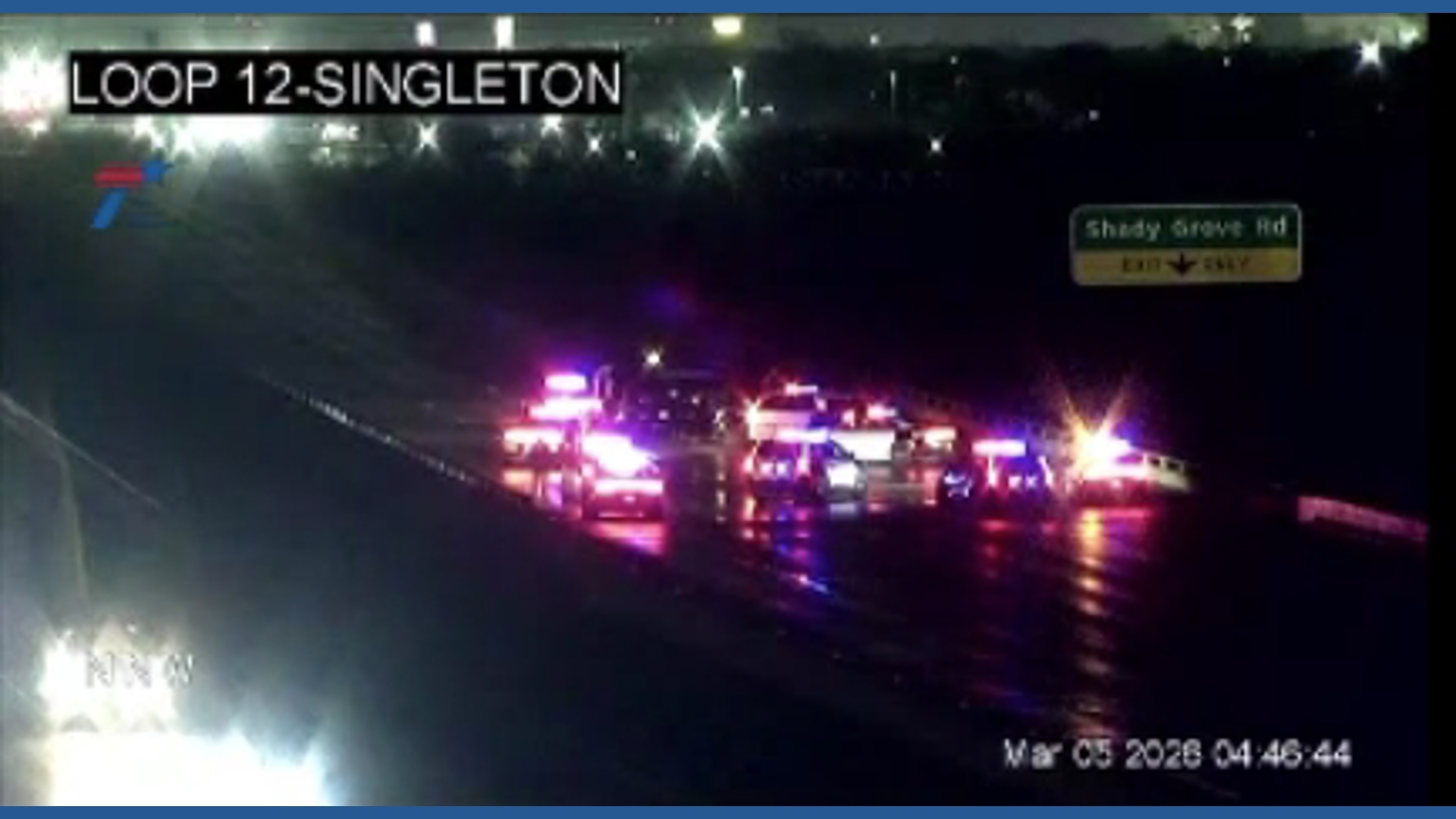This image shows TxDOT loop 12 at singleton wreck, after vehicle crash.
