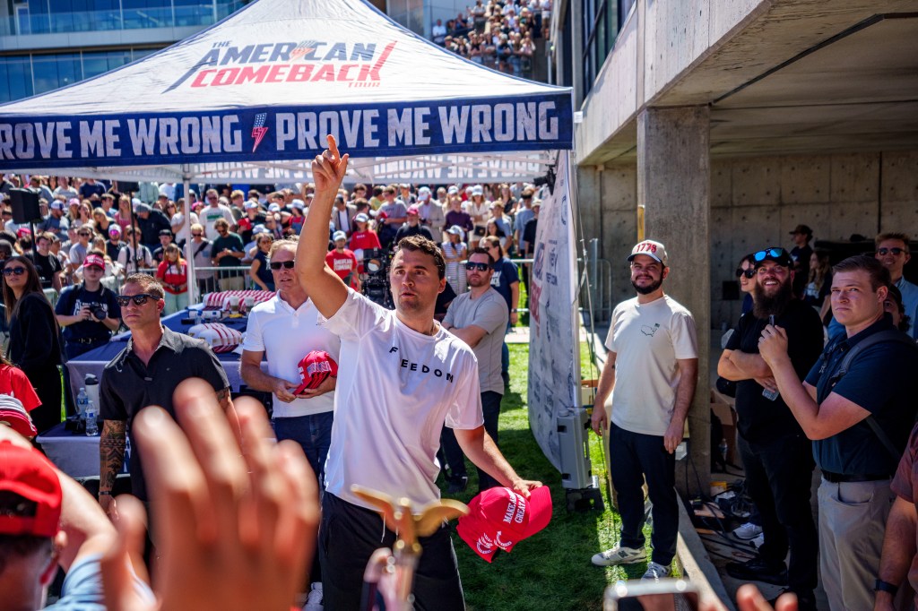 Charlie Kirk statue vandalized at Arizona headquarters