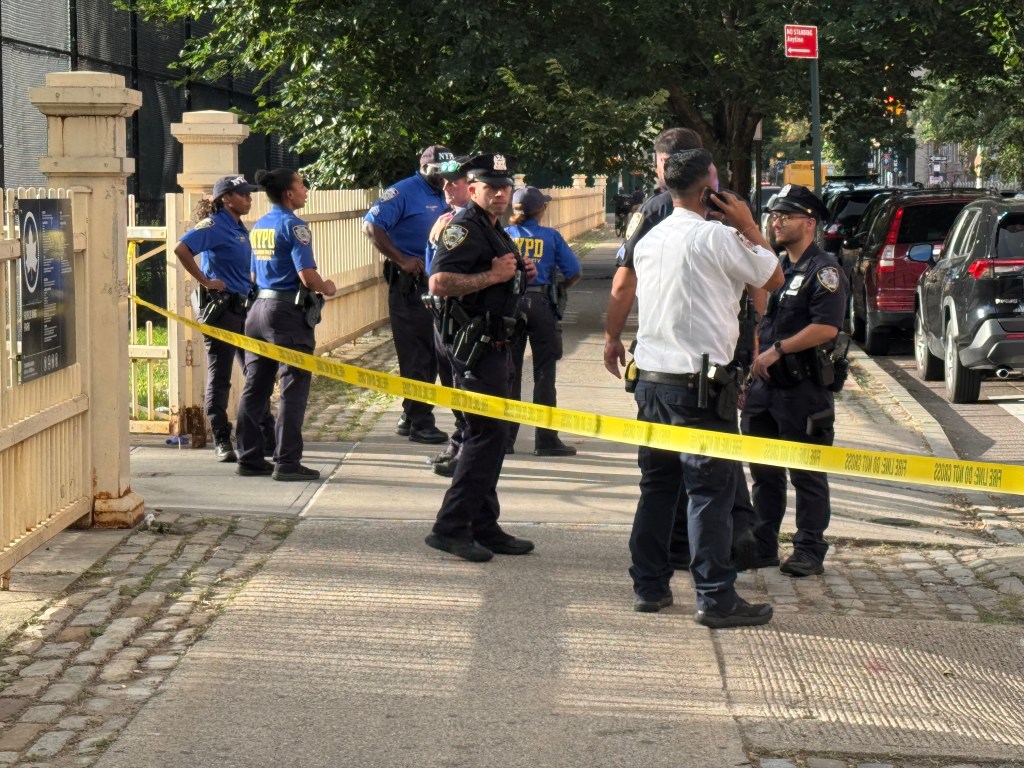 Yellow tap with a few police