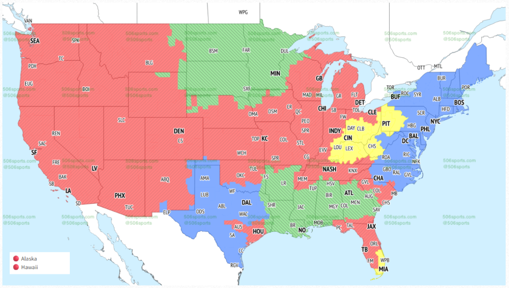 NFL Week 5 television maps: Washington Commanders vs. New York Giants