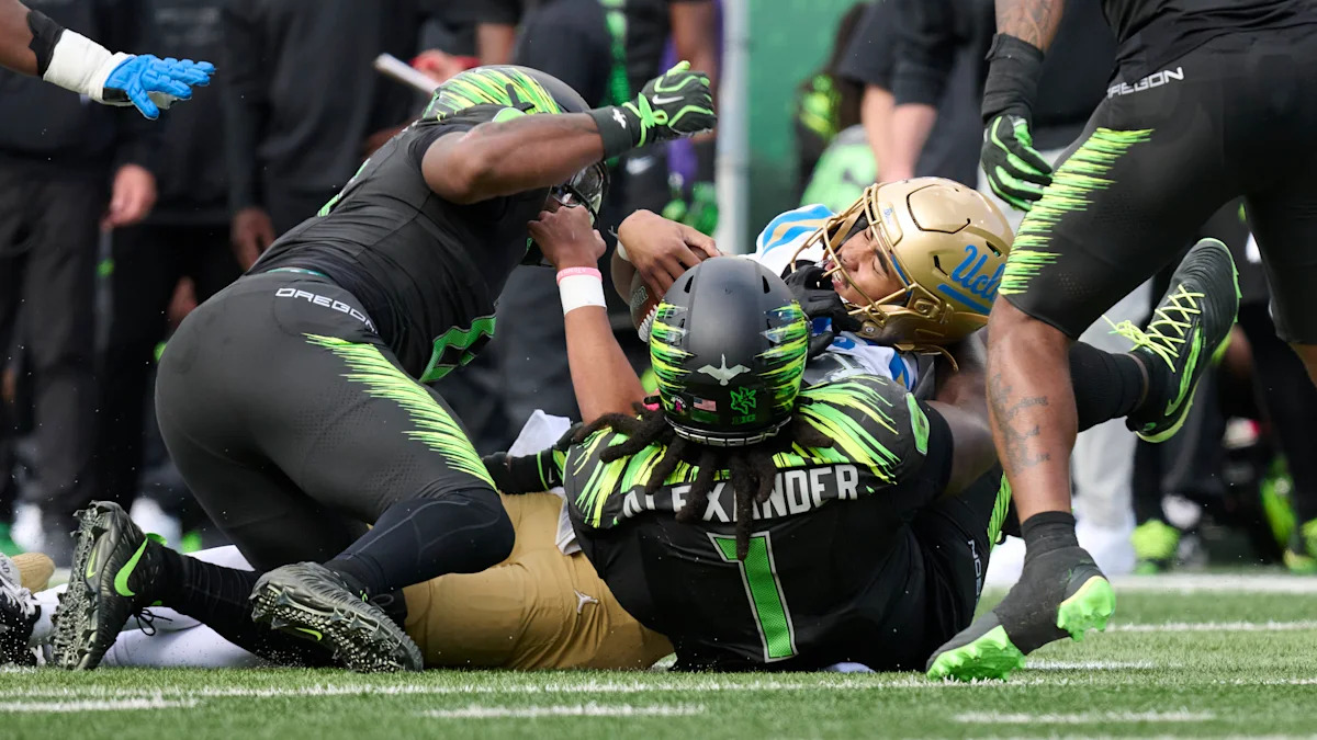 UCLA coach Bob Chesney denounces Bear Alexander's 'egregious' punch to back of QB Nico Iamaleava's head vs. Oregon that refs missed